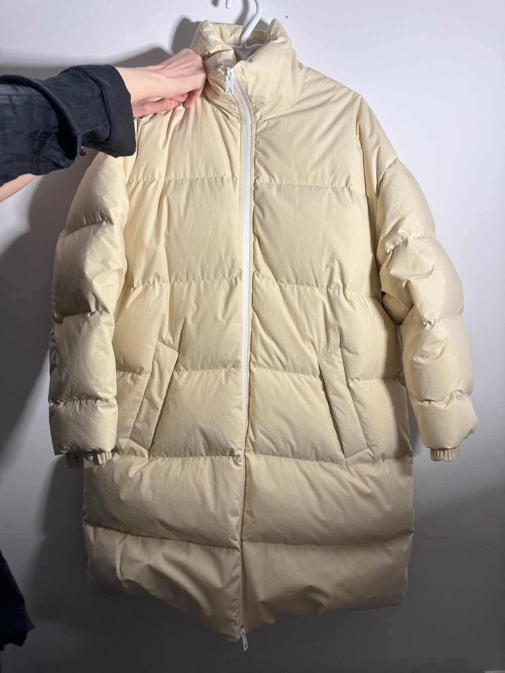 Bottega Veneta Cream Long Puffer Coat